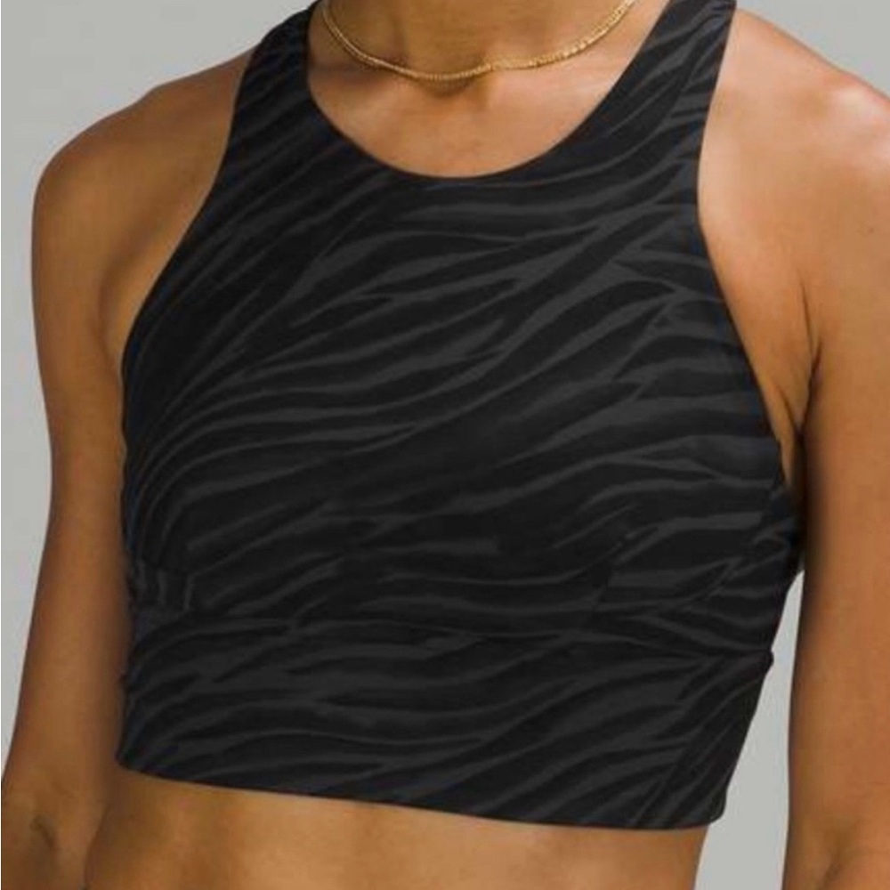 Lululemon Wunder Train Long Line High Neck Racerback Sports Bra Size 8